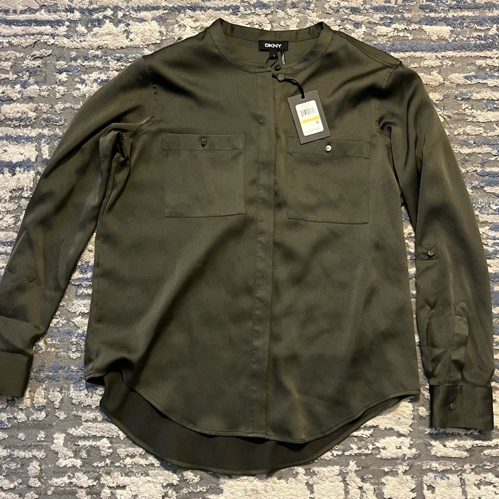 DKNY Olive Green Blouse